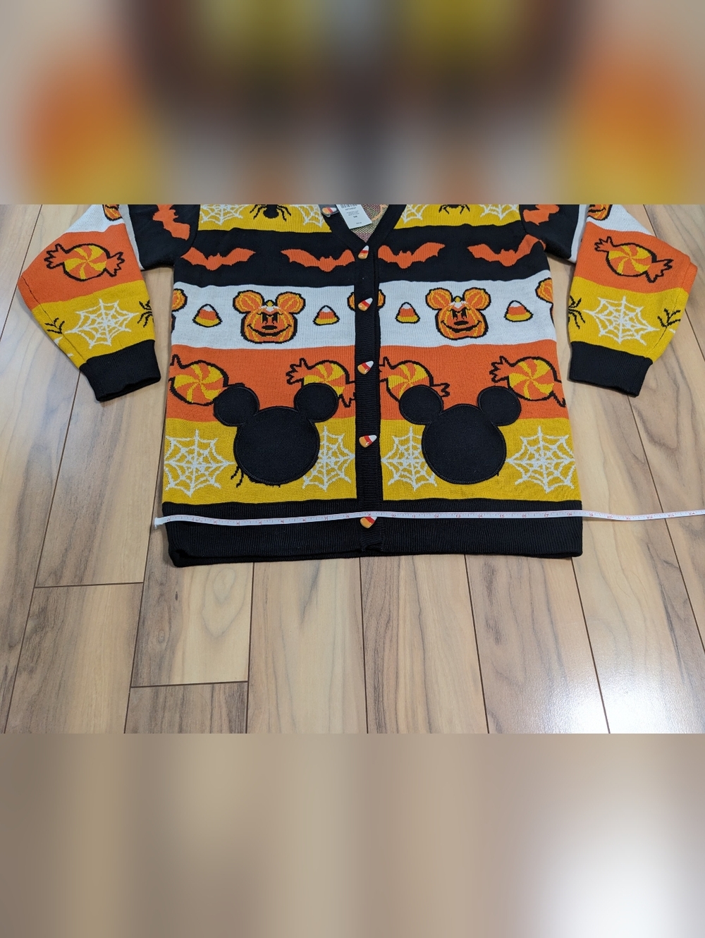 NWT! Her Universe X Disney Halloween Icons Striped Candy Corn Cardigan Sweater S - Picture 8 of 13
